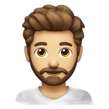 Homme avec un peux de barbe yeux marron cheuveux avec coupe au bol sticker