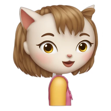 cat kiss girl sticker