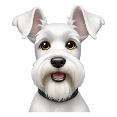 A white miniature schnauzer with point ears sticker
