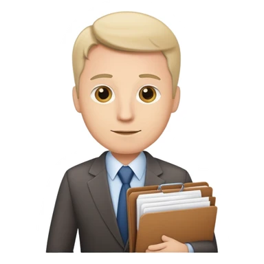 business man with file folder and documents sticker