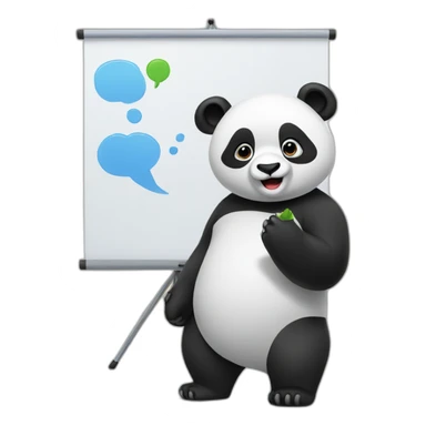 panda giving a presentation sticker