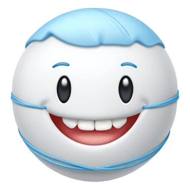 Ball of white dental floss sticker