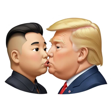 Donald trump kissing Kim Jong un  sticker