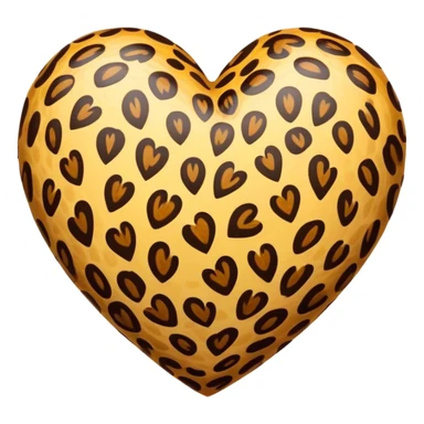 Animal print heart sticker
