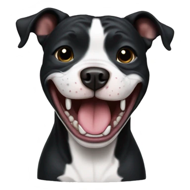 black staffordshire terrier laughing sticker