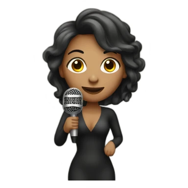 Female singer holding mic sticker