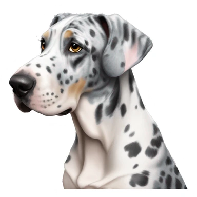 Blue Merle Great Dane and butterfly sticker