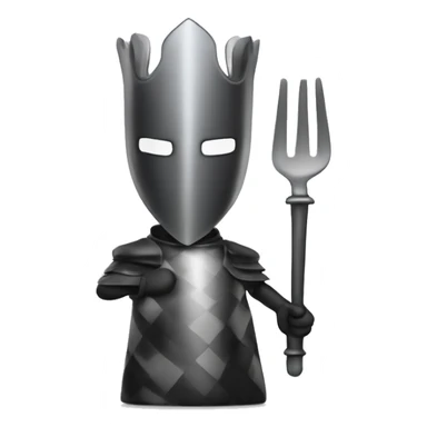 chess knight with big fork in hands sticker