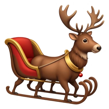 reindeer with sleigh sticker