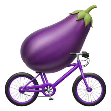 Egg plant riding a bike  sticker