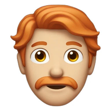 red hair man squinting eyes sticker