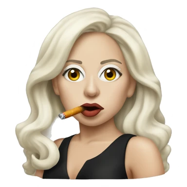 lady gaga with a cigarette in her mouth sticker