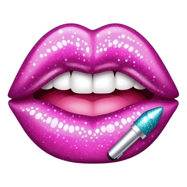 glitter pink kiss  sticker