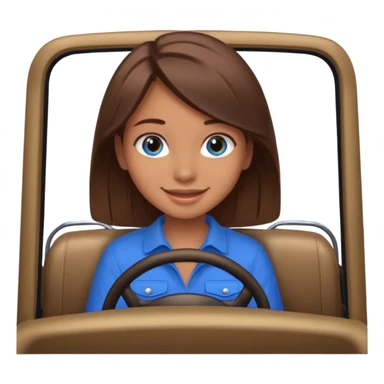 girl in a jeep, blue eyes and brown hair sticker