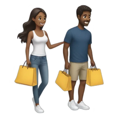 couple shopping together sticker