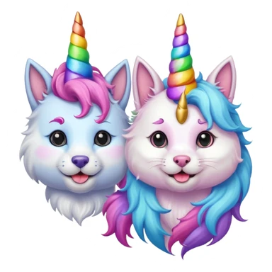 dog and cat mix with unicorn horn sticker