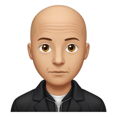 bald guy in black jacket sticker