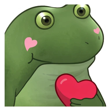the concept of love, green bufo frog meme sticker