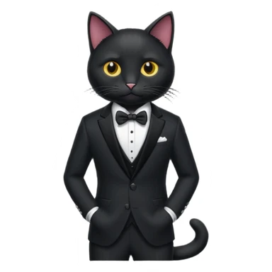 𝐛𝐥𝐚𝐜𝐤 𝐜𝐚𝐭 𝐰𝐢𝐭𝐡 𝐚 𝐬𝐮𝐢𝐭 sticker