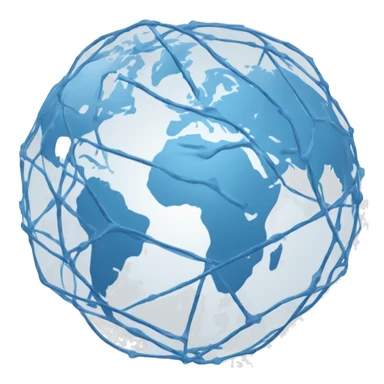 Blue and light blue,  connected network, world globe   sticker