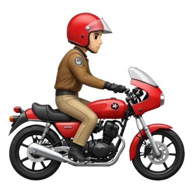 Man riding yamaha rd350 motorcycle sticker