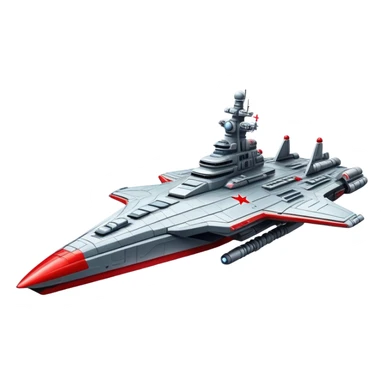 Futuristic Russian battle cruiser spaceship with red star insignia sticker