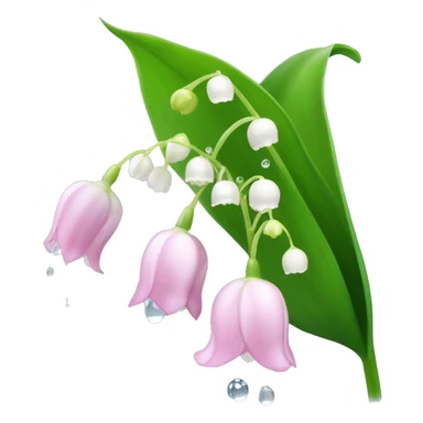 Baby pink Lily of the valley flower with clear water droplets on the flower  sticker