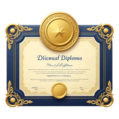 flat diploma certificate with a gold seal sticker