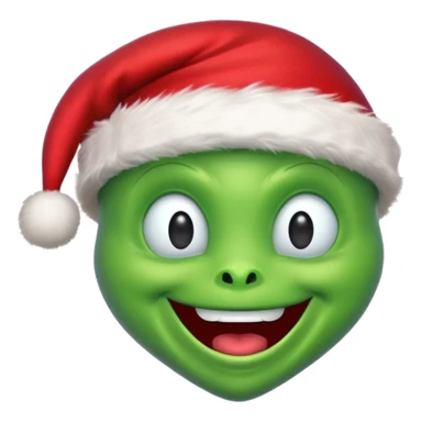 Happy Alien with santa hat sticker