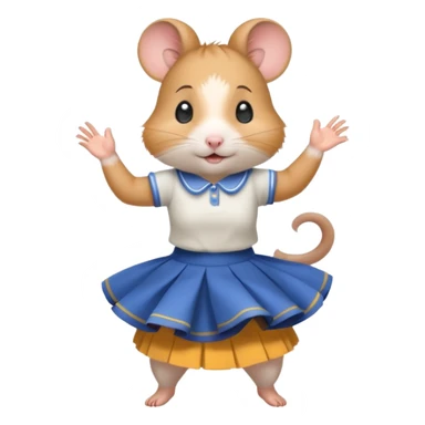 hamster girl dancing with skirt sticker