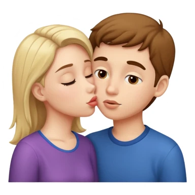 A girl kissing boy sticker