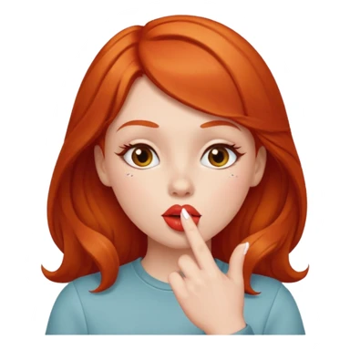 red headed girl blowing kisses sticker