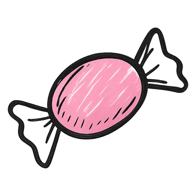 hand drawn outlined icon of a pink object, no fill, thick lines sticker