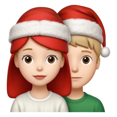 Snoopy wearing and Christmas hat human girl and boy sticker