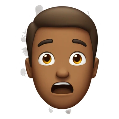 Brown guy making a shocked face with hands up  sticker