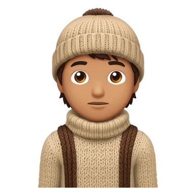 man in wither outfit and knited hat full scale standing sticker