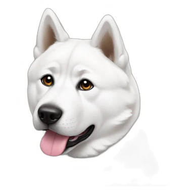 all white akita sticker
