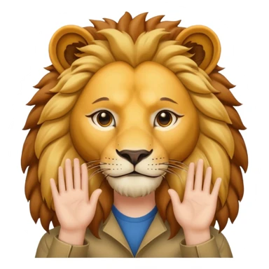 put your hands behind the lion's ear sticker