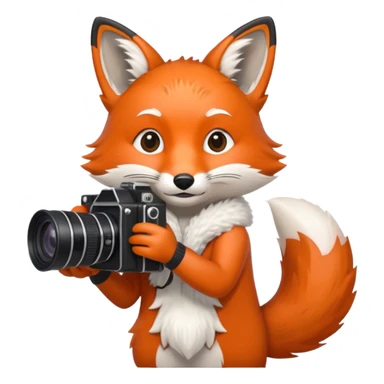 red fox white camera sticker