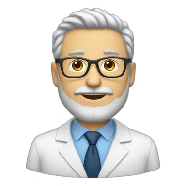 Profesor con pelo moreno, barba y gafas sticker