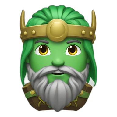 Green Haired Viking with Treasure sticker
