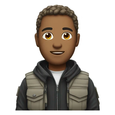 man in bulletproof jacket sticker