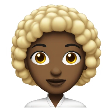 Mujer blanca de pelo negro ojos carmelitas cara redonda  sticker