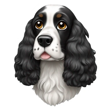 Black and white cocker spaniel sticker