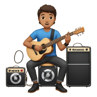 concert black Cable reels connected do a guitar man sticker