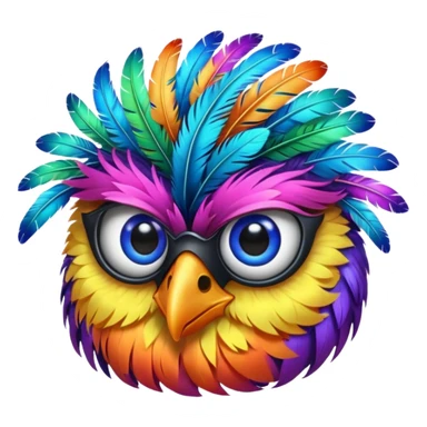 cool bird with style and eyes sticker