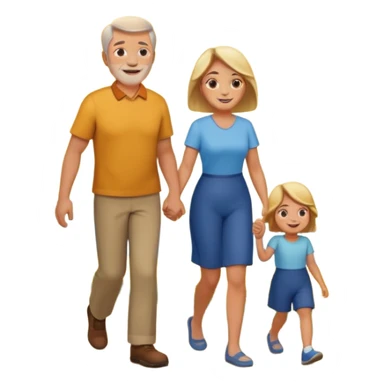 papa y mama caminando hacia el horizonte sticker