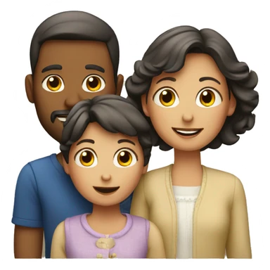 a french family with 2 parents and 2 children sticker