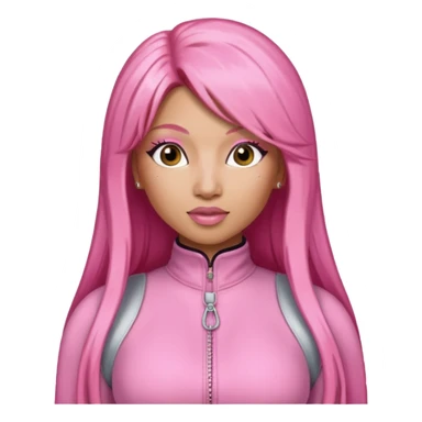 Nicki Minaj long pink hair, pink jumpsuit sticker