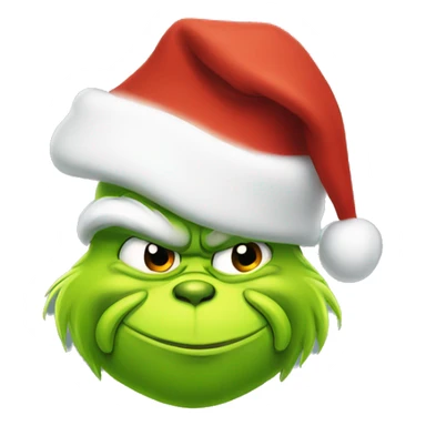 Grinch wearing Santa hat sticker